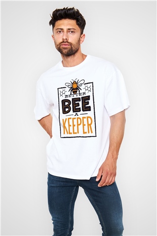 Arıcı Beyaz Oversize Tişört Oversize T-shirt - TişörtFabrikası