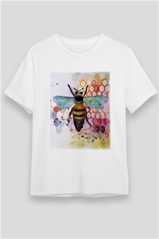 Arıcı Beyaz Unisex Tişört T-Shirt - TişörtFabrikası