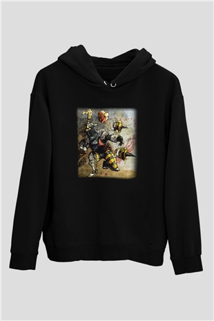 Arıcı Siyah Unisex Kapşonlu Sweatshirt
