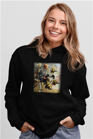 Arıcı Siyah Unisex Kapşonlu Sweatshirt