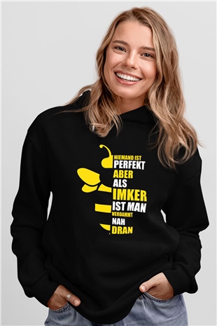 Arıcı Siyah Unisex Kapüşonlu Sweatshirt
