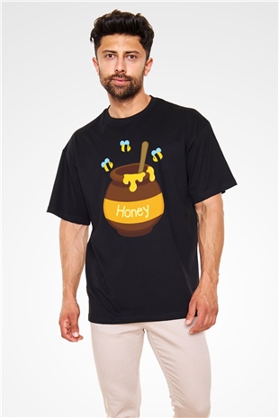 Arıcı Siyah Unisex Oversize Tişört T-Shirt