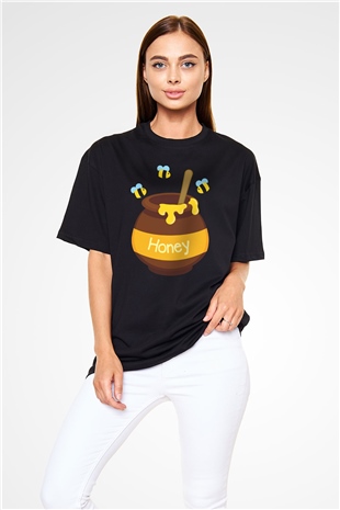 Arıcı Siyah Unisex Oversize Tişört T-Shirt