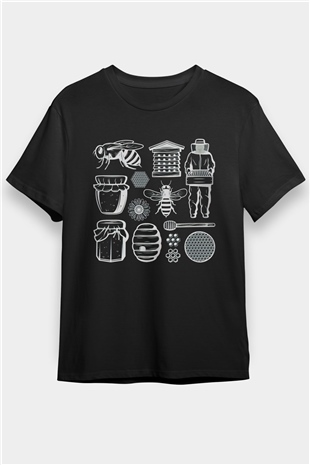 Arıcı Siyah Unisex Tişört T-Shirt - TişörtFabrikası