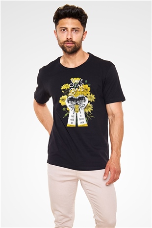 Arıcı Siyah Unisex Tişört T-Shirt - TişörtFabrikası