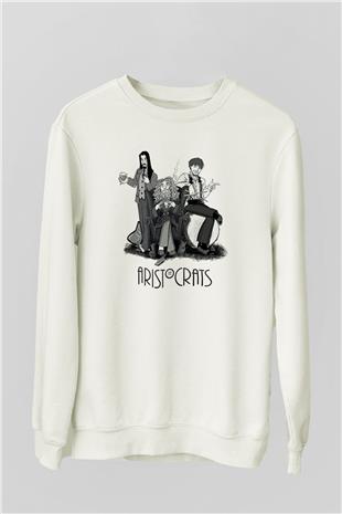 Aristocrats Baskılı Beyaz Unisex Sweatshirt
