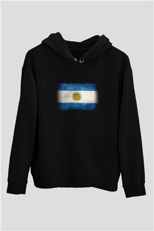 Arjantin Siyah Unisex Hoodie