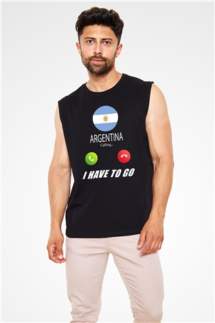 Arjantin Siyah Unisex Kolsuz Tişört