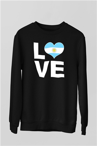 Arjantin Siyah Unisex Sweatshirt