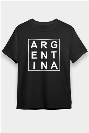Arjantin Siyah Unisex Tişört T-Shirt - TişörtFabrikası