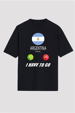 Arjantin Siyah Oversize Tişört Oversize T-shirt - TişörtFabrikası