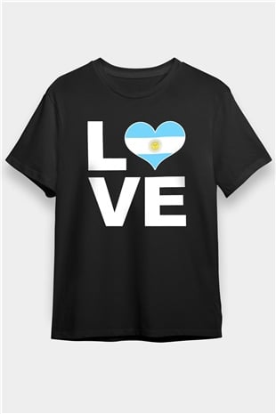 Arjantin Siyah Unisex Tişört T-Shirt - TişörtFabrikası