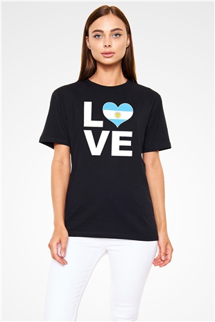 Arjantin Siyah Unisex Tişört T-Shirt - TişörtFabrikası