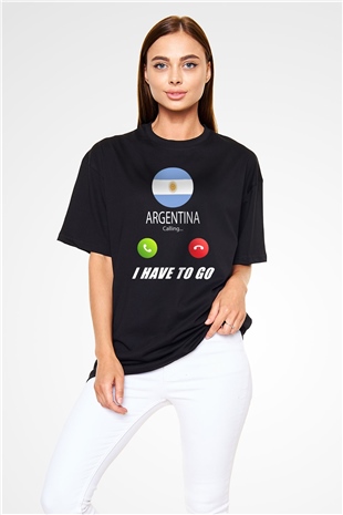 Arjantin Siyah Oversize Tişört Oversize T-shirt - TişörtFabrikası