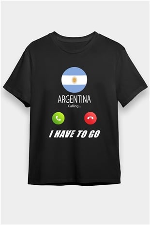 Arjantin Siyah Unisex Tişört T-Shirt - TişörtFabrikası