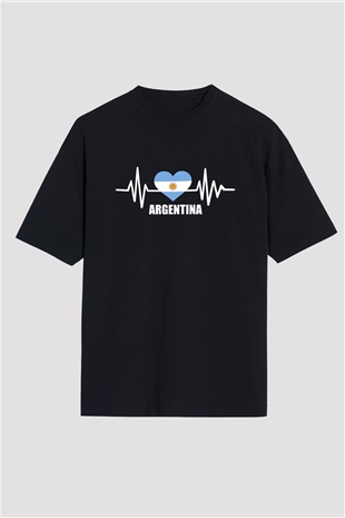 Arjantin Siyah Oversize Tişört Oversize T-shirt - TişörtFabrikası