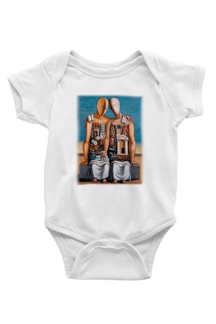 Arkeolog Baskılı Beyaz Unisex Bebek Body - Zıbın