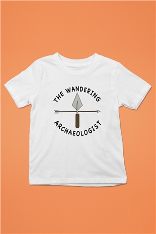 Arkeolog Baskılı Beyaz Unisex Çocuk Tişört