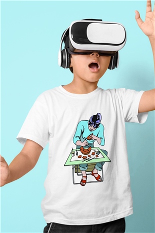 Arkeolog Baskılı Beyaz Unisex Çocuk Tişört