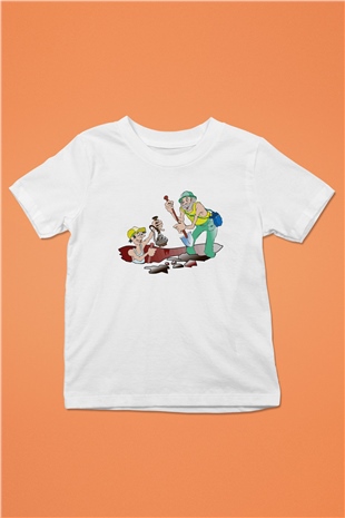 Arkeolog Baskılı Beyaz Unisex Çocuk Tişört