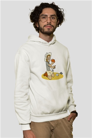 Arkeolog Beyaz Unisex Hoodie