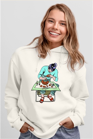 Arkeolog Beyaz Unisex Hoodie