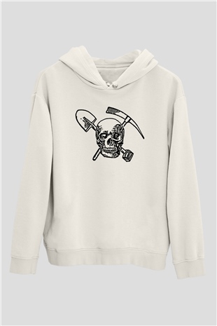 Arkeolog Beyaz Unisex Hoodie