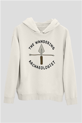 Arkeolog Beyaz Unisex Hoodie