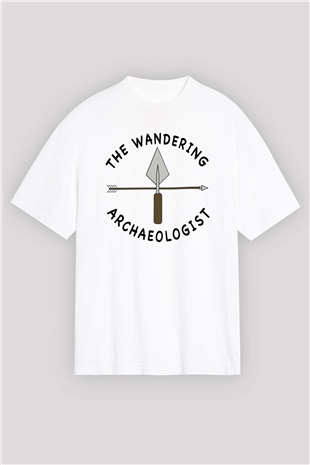 Arkeolog Beyaz Unisex Oversize Tişört T-Shirt