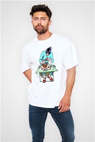 Arkeolog Beyaz Unisex Oversize Tişört T-Shirt