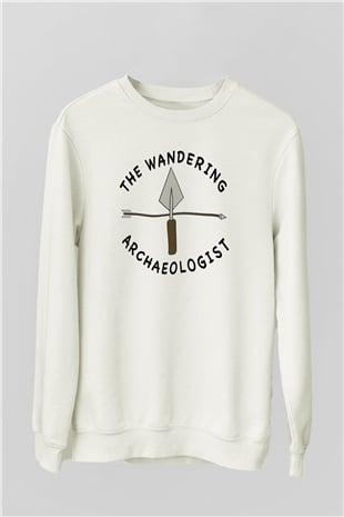 Arkeolog Beyaz Unisex Sweatshirt