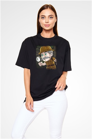 Arkeolog Siyah Unisex Oversize Tişört T-Shirt