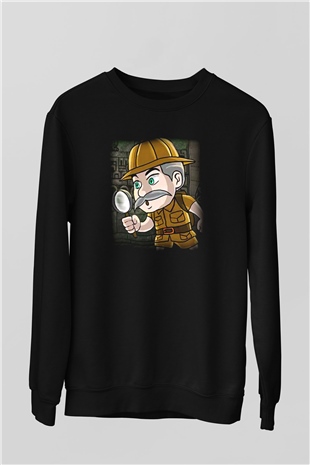 Arkeolog Siyah Unisex Sweatshirt