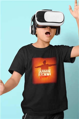Armin Van Buuren Baskılı Siyah Unisex Çocuk Tişört