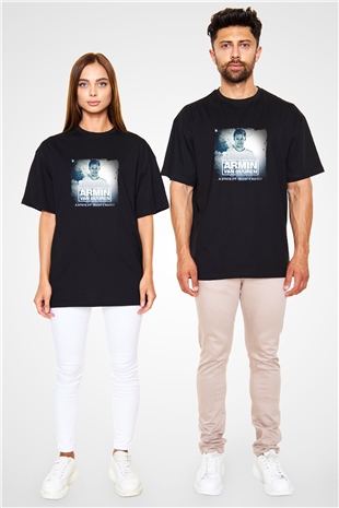 Armin Van Buuren Baskılı Unisex Oversize Siyah Tişört