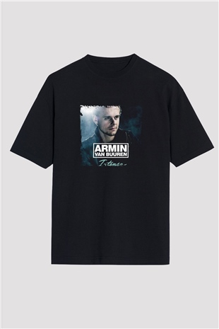 Armin Van Buuren Baskılı Unisex Oversize Siyah Tişört