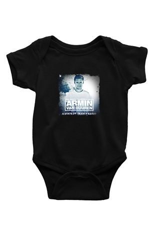 Armin Van Buuren Baskılı Unisex Siyah Bebek Body - Zıbın