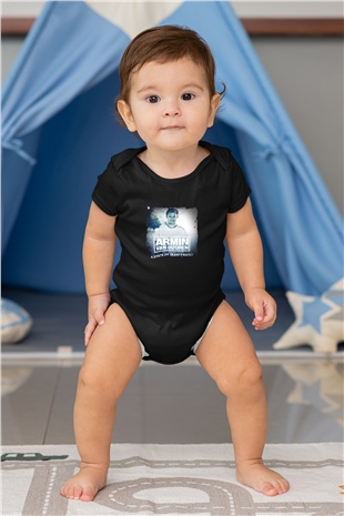 Armin Van Buuren Baskılı Unisex Siyah Bebek Body - Zıbın