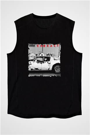 Armin Van Buuren Baskılı Unisex Siyah Kolsuz Tişört