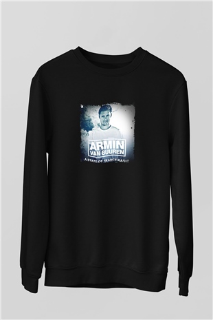 Armin Van Buuren Baskılı Unisex Siyah Sweatshirt