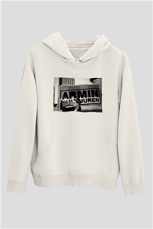 Armin Van Buuren Beyaz Unisex Kapüşonlu Sweatshirt