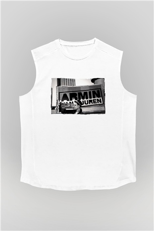 Armin Van Buuren Beyaz Unisex Kolsuz Tişört