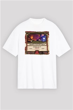 Armin Van Buuren Beyaz Oversize Tişört Oversize T-shirt - TişörtFabrikası