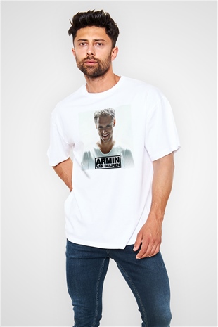 Armin Van Buuren Beyaz Oversize Tişört Oversize T-shirt - TişörtFabrikası