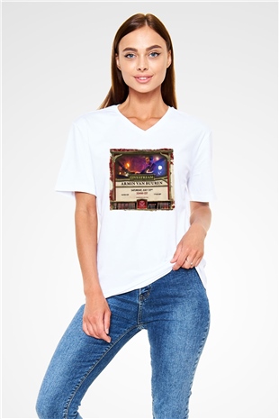 Armin Van Buuren Beyaz Unisex V Yaka Tişört