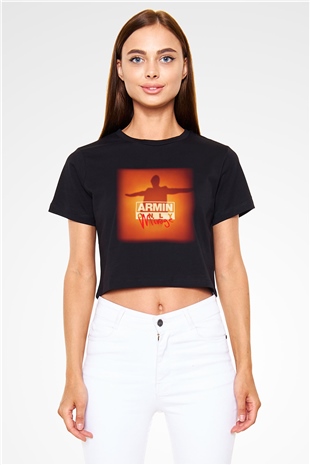 Armin Van Buuren Siyah Crop Top Tişört