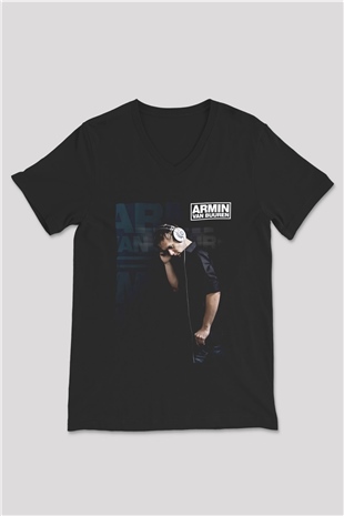 Armin Van Buuren Siyah Unisex V Yaka Tişört