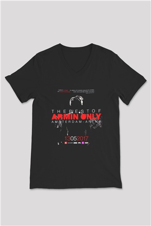 Armin Van Buuren Siyah Unisex V Yaka Tişört T-Shirt