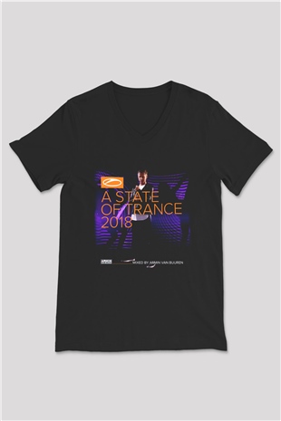 Armin Van Buuren Siyah Unisex V Yaka Tişört T-Shirt