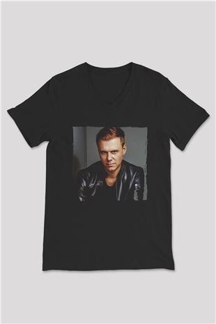 Armin Van Buuren Siyah Unisex V Yaka Tişört